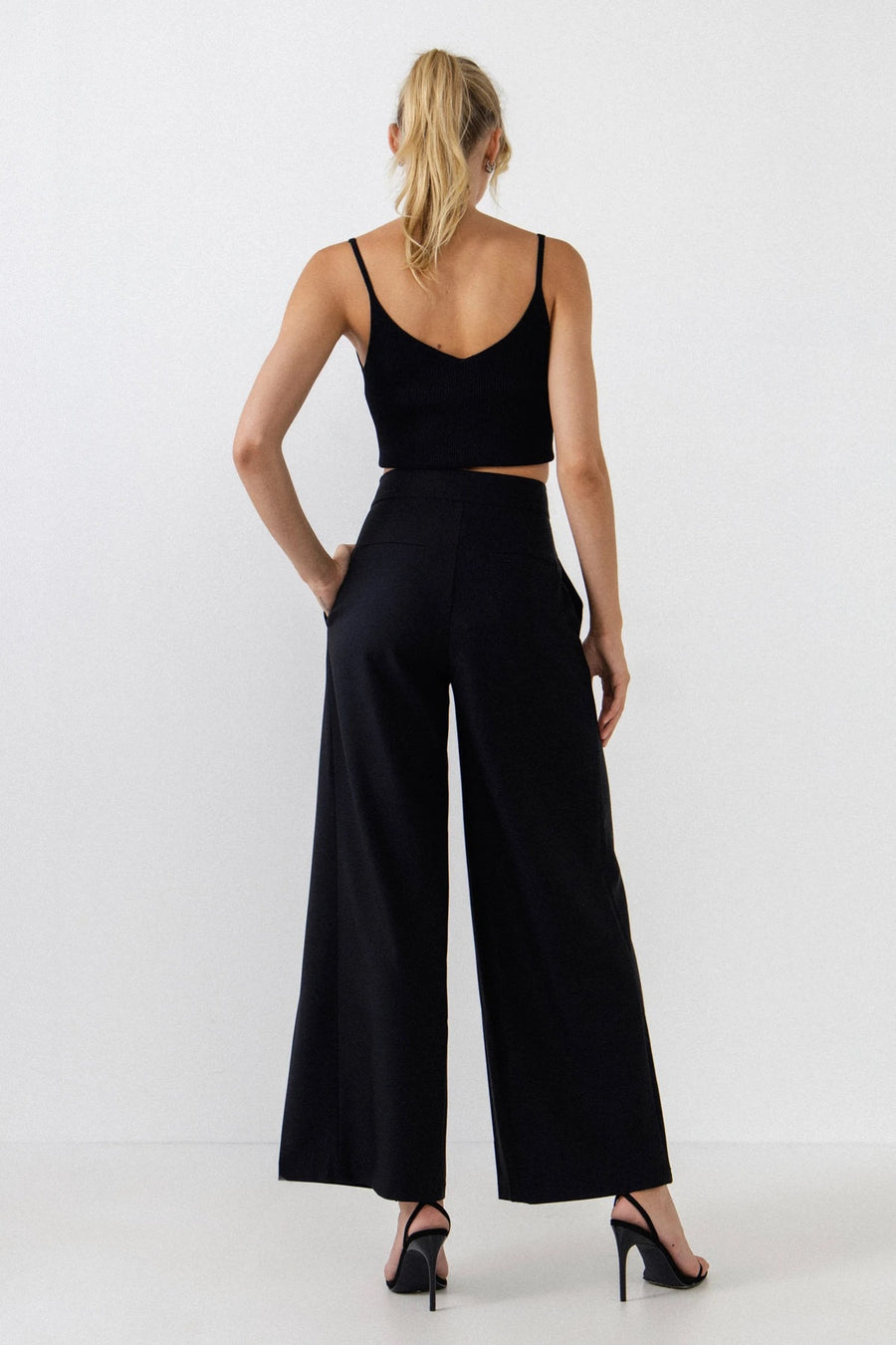 Pleated Detail Wide Pants